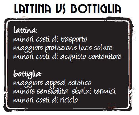 tabella lattina contro bottiglia