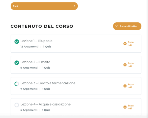 Schermata corso avanzato hb